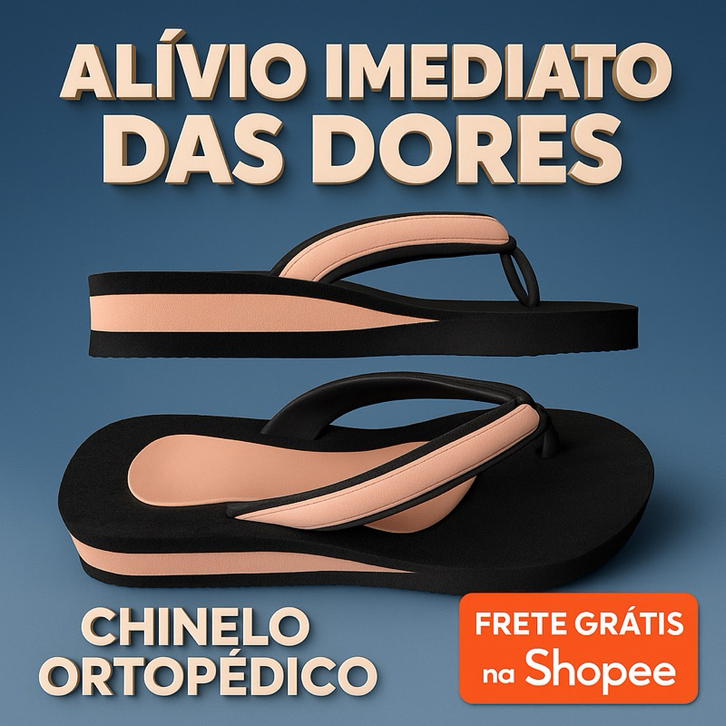 Chinelo ortopédico confortável antiderrapante sa