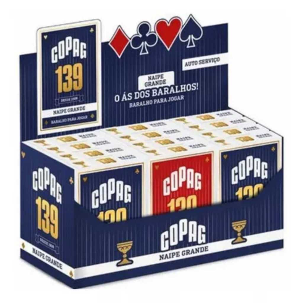 12 Baralhos Tradicional Naipe Grande Copag Caixa R