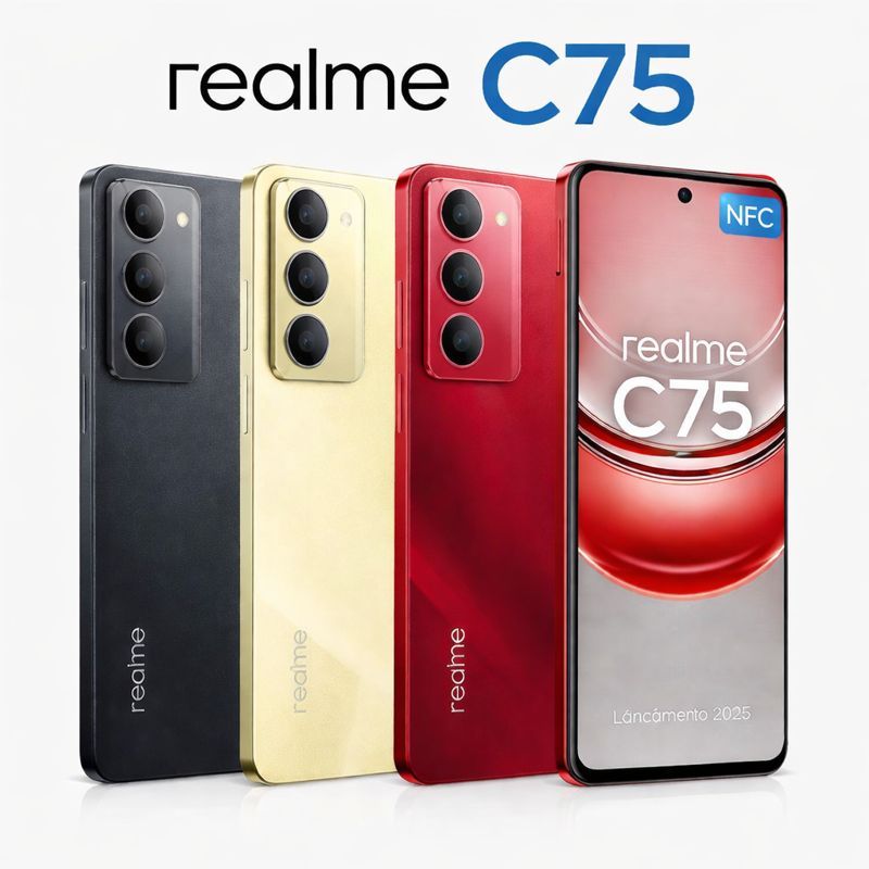 Smartphone Realme C75 NFC 256 e 128 IP69 à Prova 