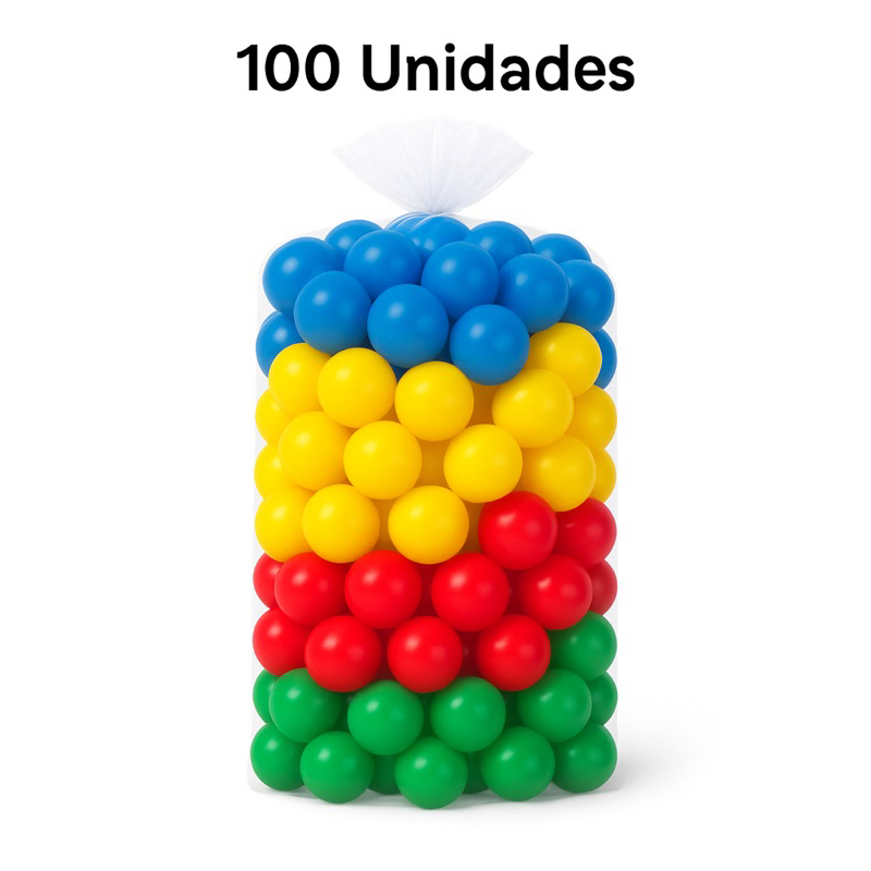 100 Unidades de Bolinha Plástica Colorida Piscina