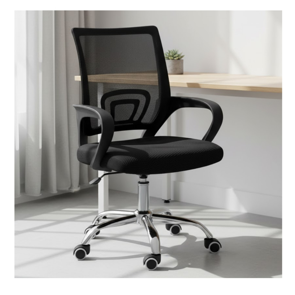 Cadeira Ergonômica Preta Mesh Tipo Presidente Per