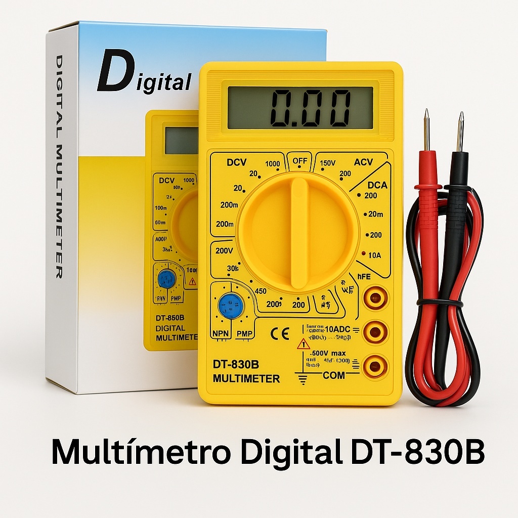 Multímetro Digital DT-830B com Bateria e Pontas d