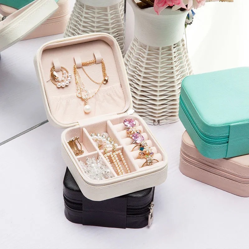 Porta Jóias Portátil Caixinha Bolsa de Armazenam