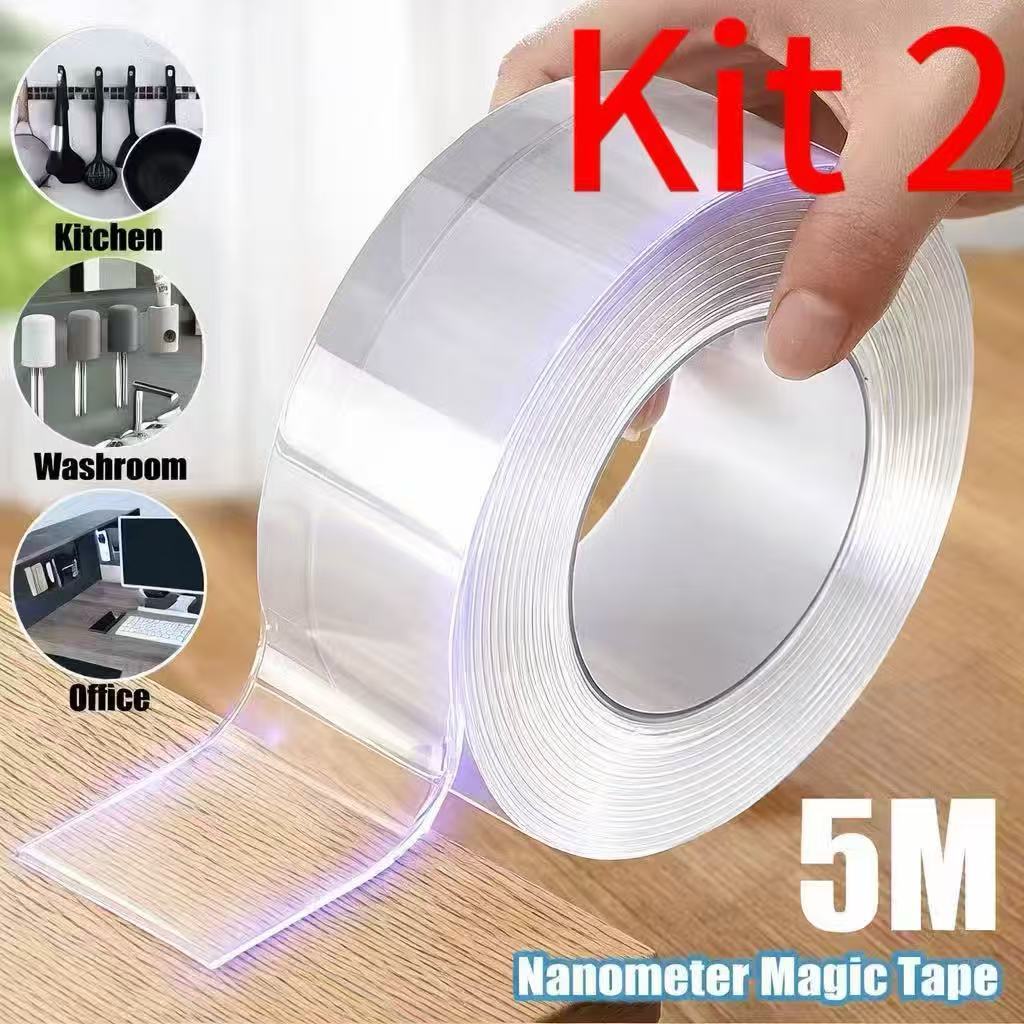 Fita Dupla Face Transparente NanoGel 5M Kit 2  Ext