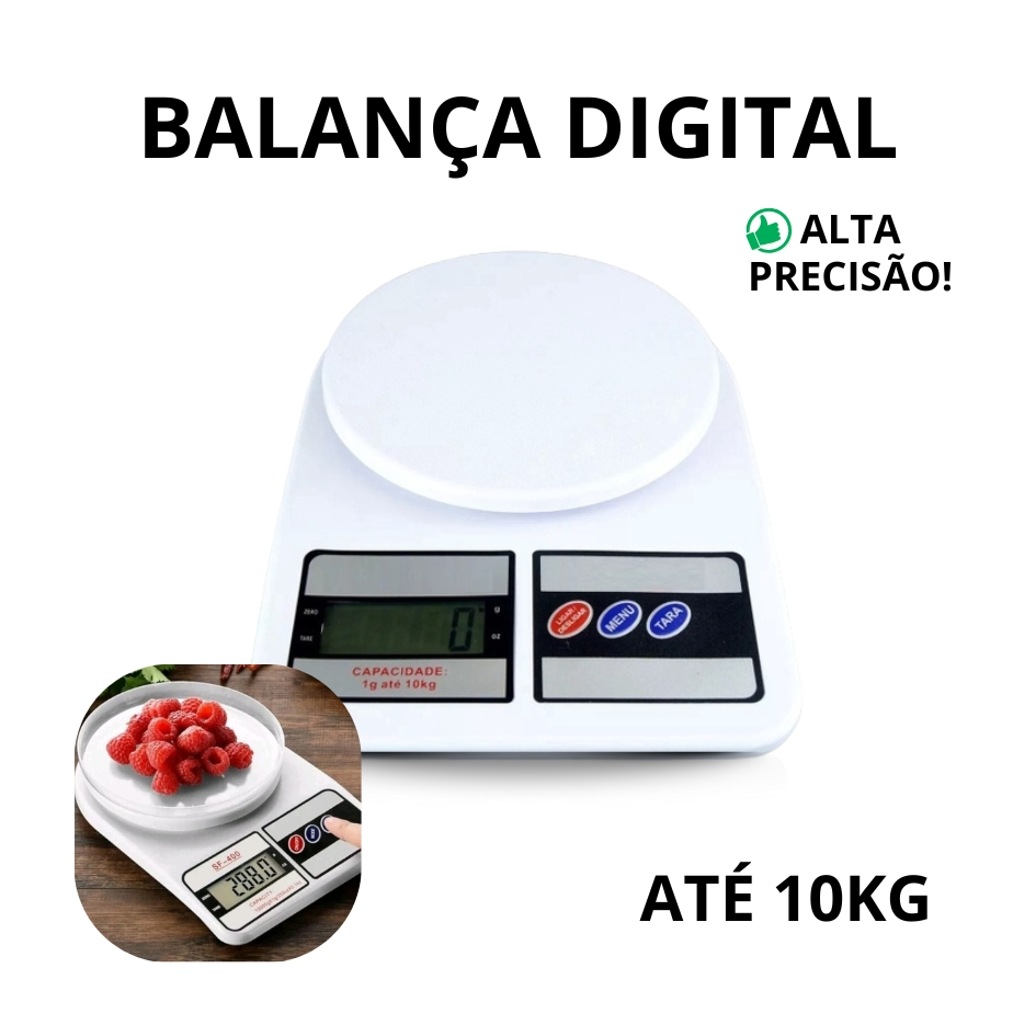 Balança de Cozinha Digital alta precisão Branca 