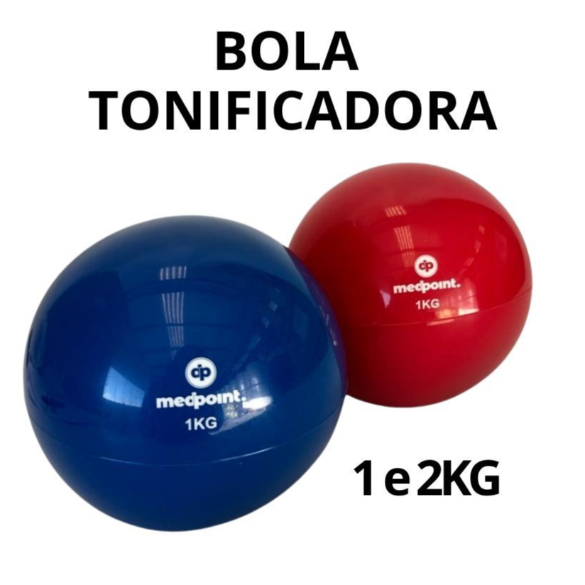 Bola Tonificadora Kit 2 unid com 1 e 2kg Peso Trei