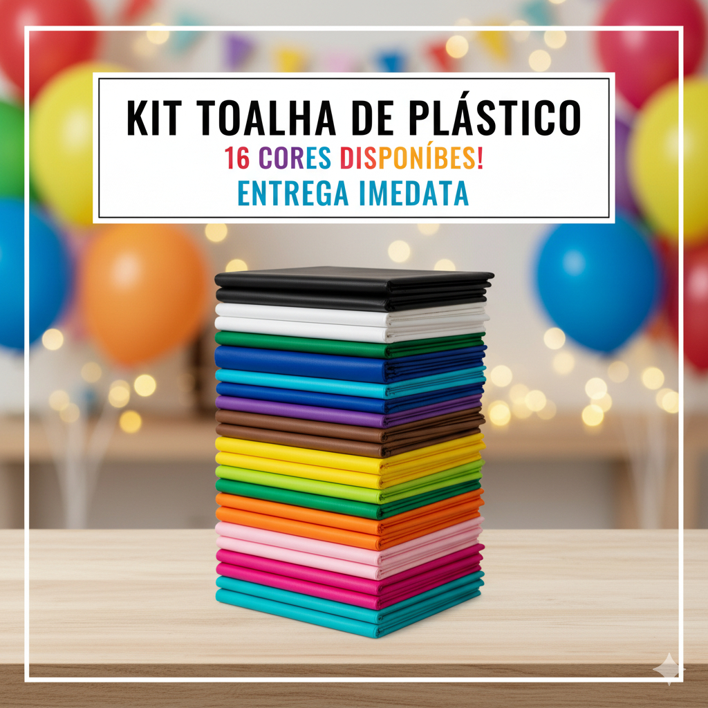 Kit 10/20/30/40 Toalhas de Mesa Plástico 70×