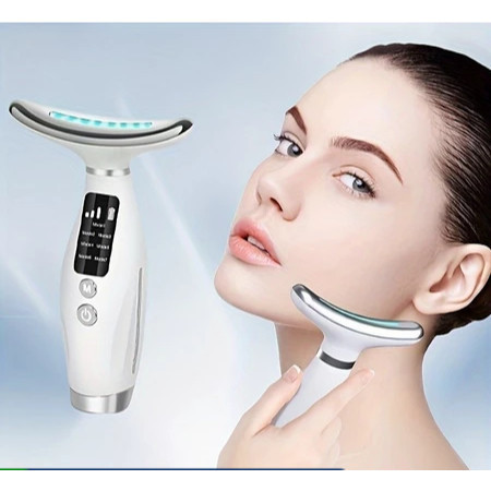 Massageador De Pescoço e Rosto LED Vibração Fot