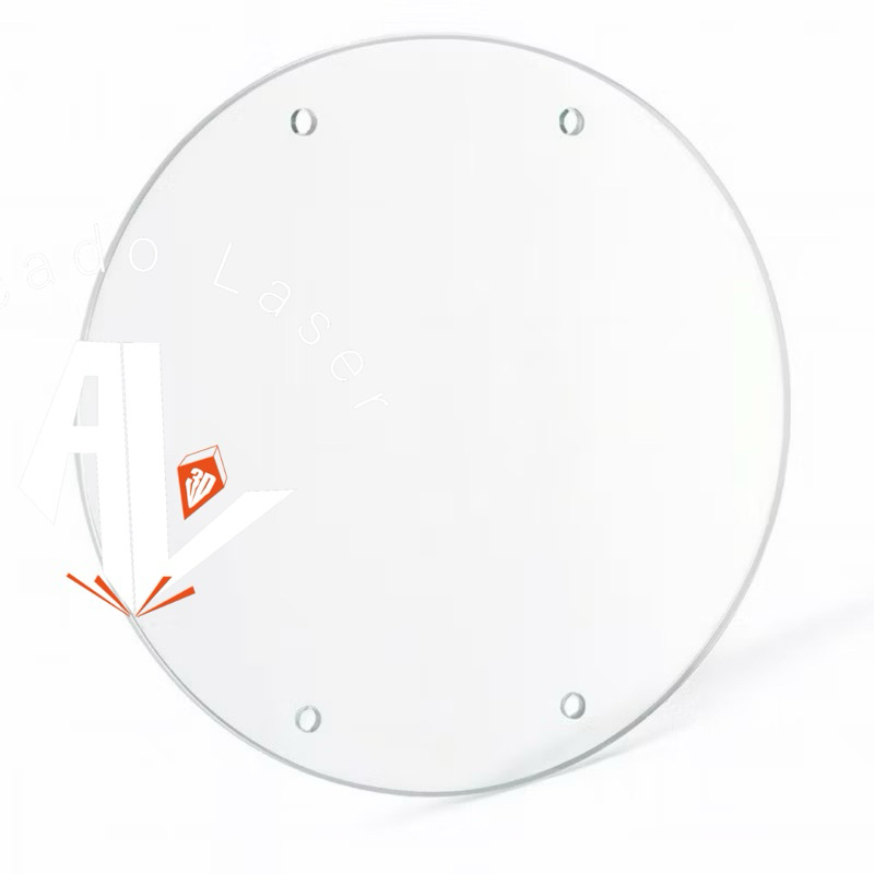 Painel Redondo Acrílico Cristal 2mm 4 Furos ̵