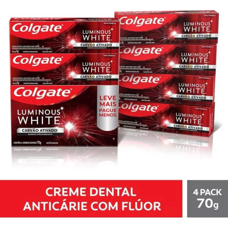 Kit 4 Cremes Dentais Colgate Luminous White Carvã
