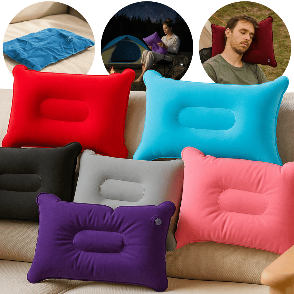 Travesseiro inflável Viagem camping Almofada Trav