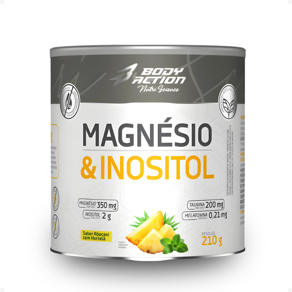 Magnésio Inositol 210g + Melatonina Body Action &