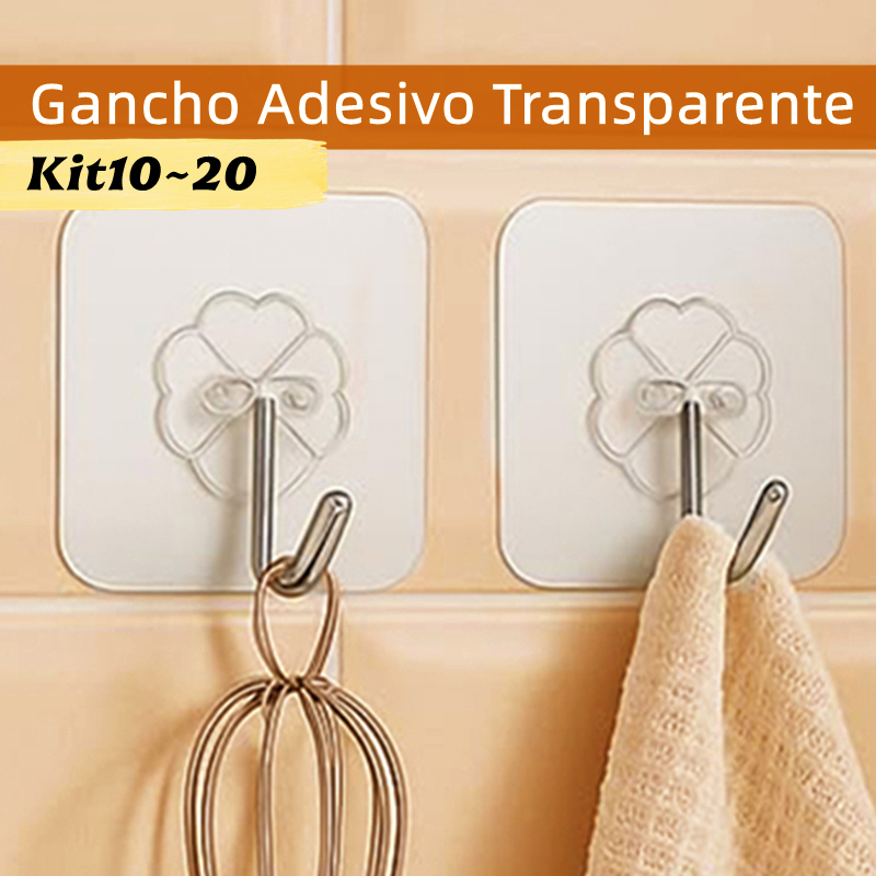 Gancho Adesivo para Parede Transparente Cozinha Se