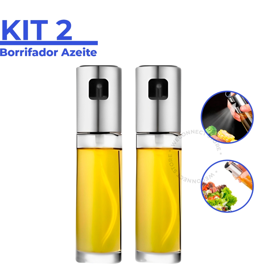 Kit 2 Pulverizador Azeite Vinagre Spray 100ml Borr