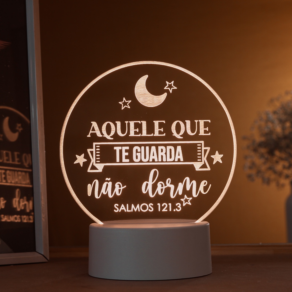 Luminária LED 3D de Mesa / Luz Noturna Presente C