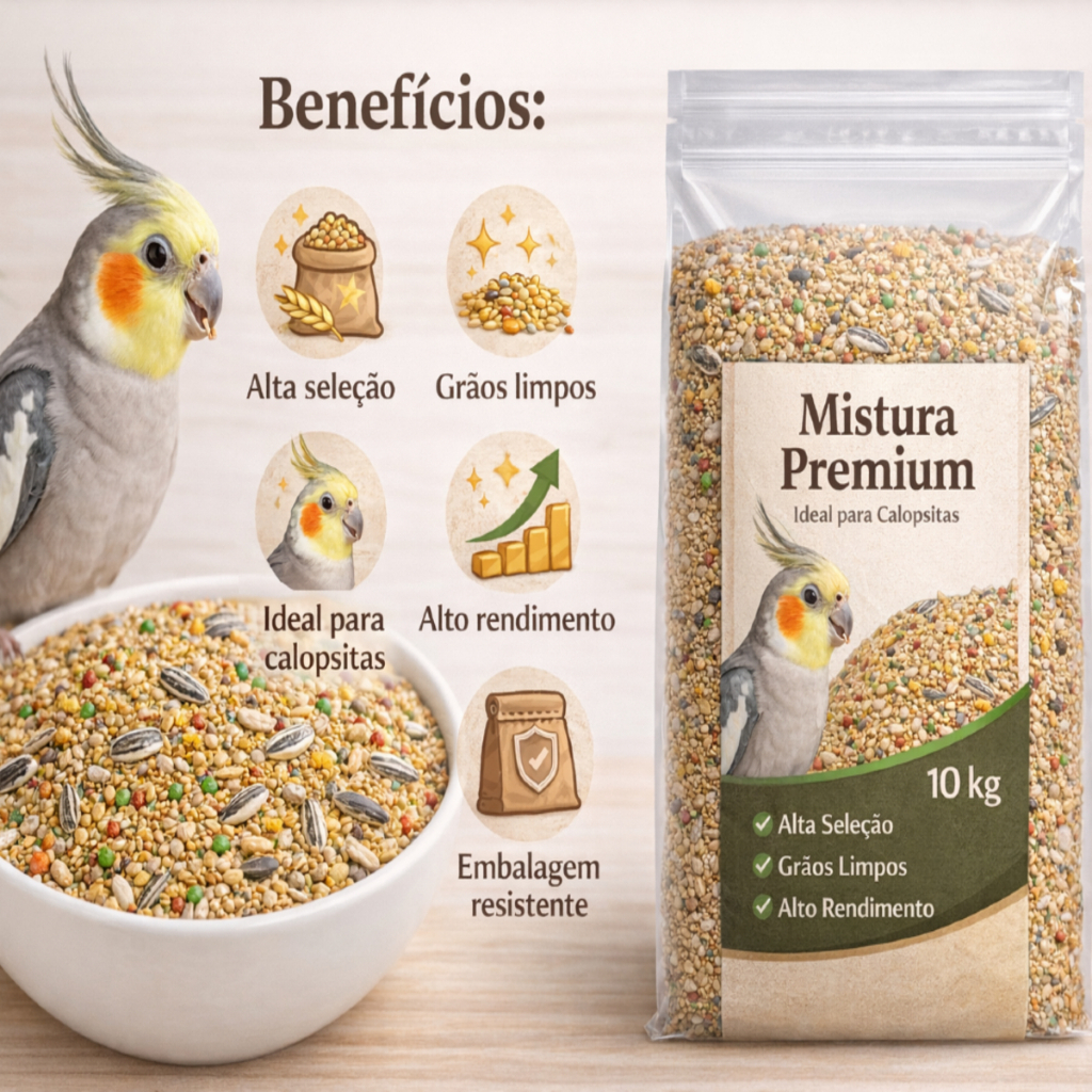 Mistura Premium para Calopsita 1kg | Alta Aceitaç