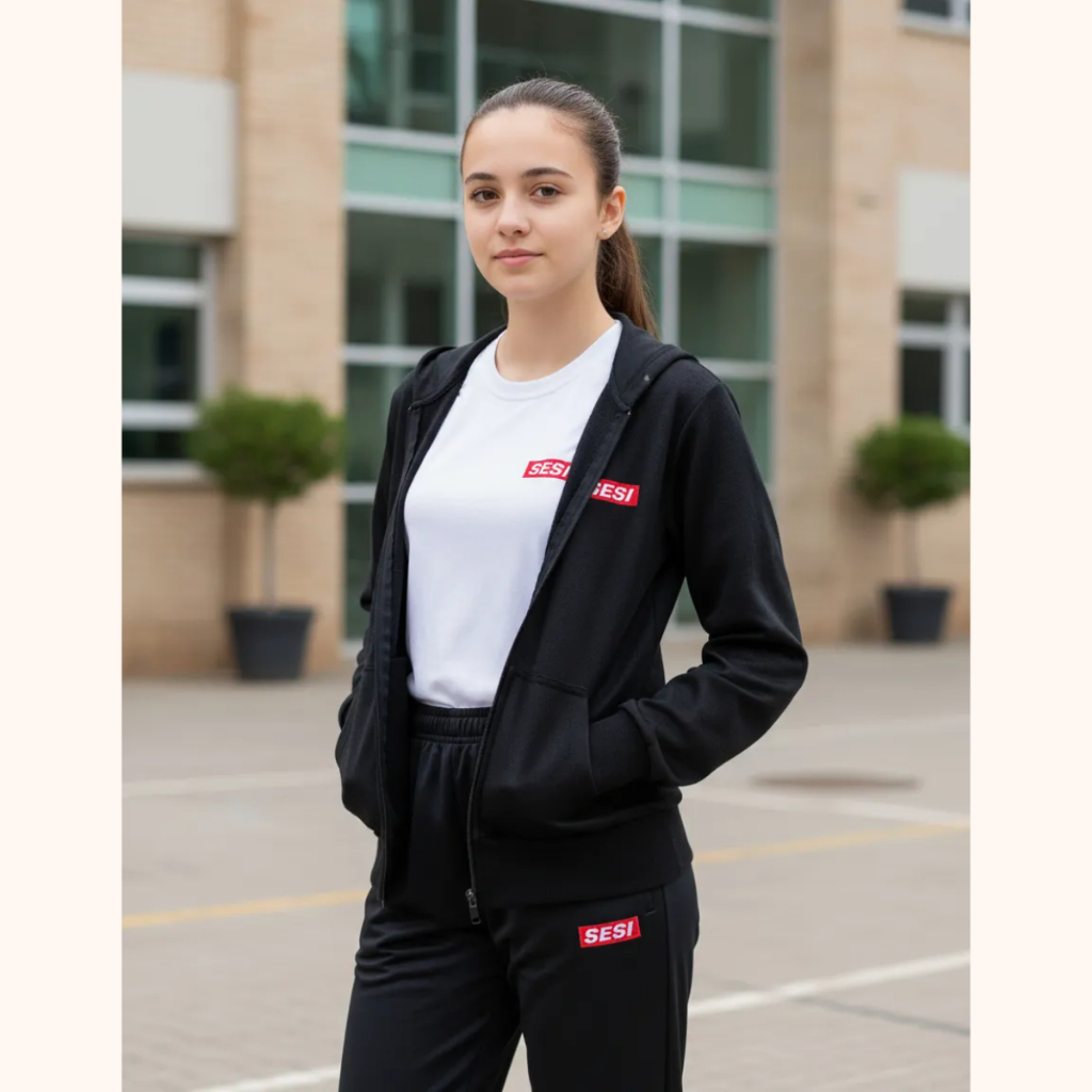 KIT 5 PEÇAS UNIFORME FEMININO  SESI BORDADO , CAL