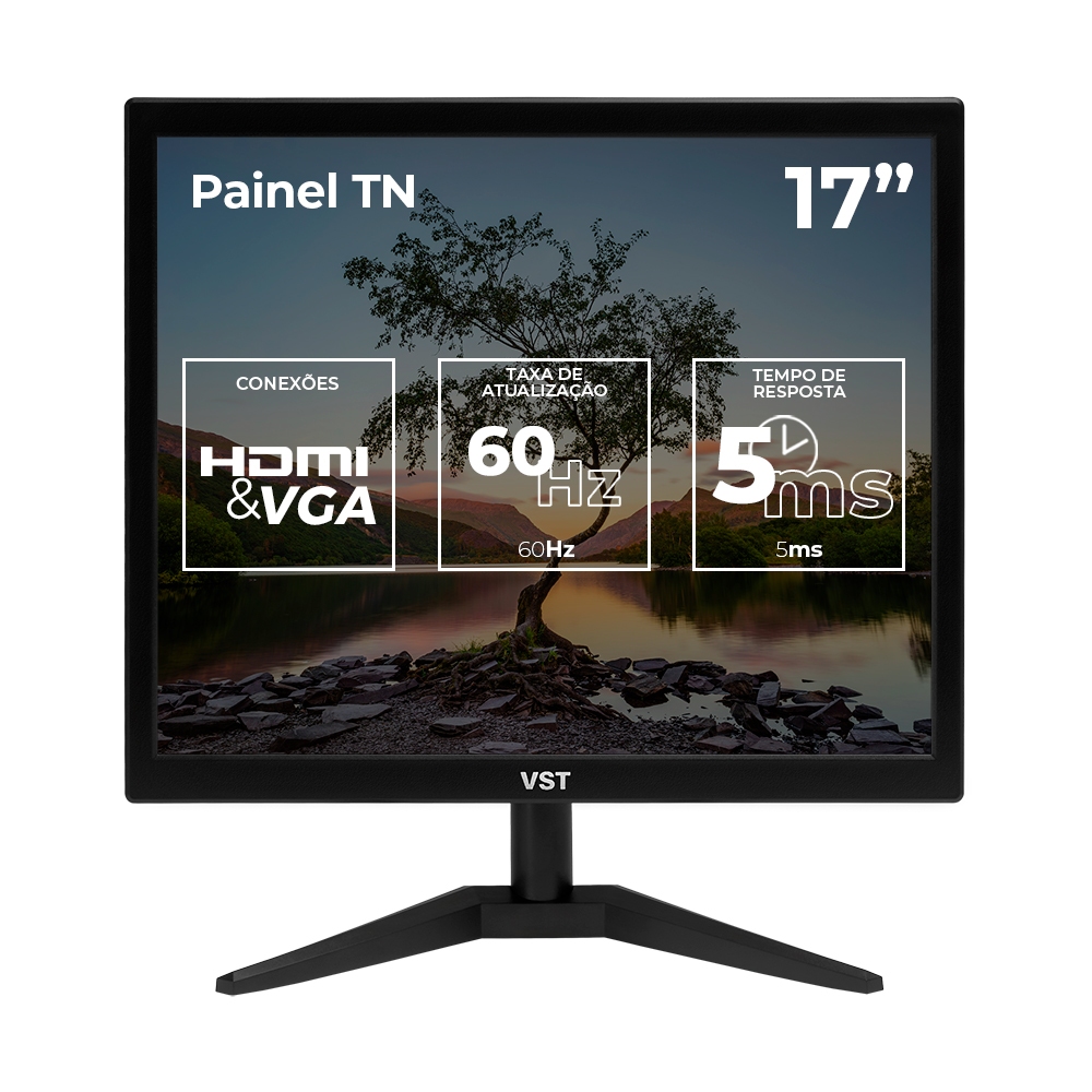 Monitor VST 17, 17 Pol, HD, 5ms, 60Hz, HDMI/VGA, V