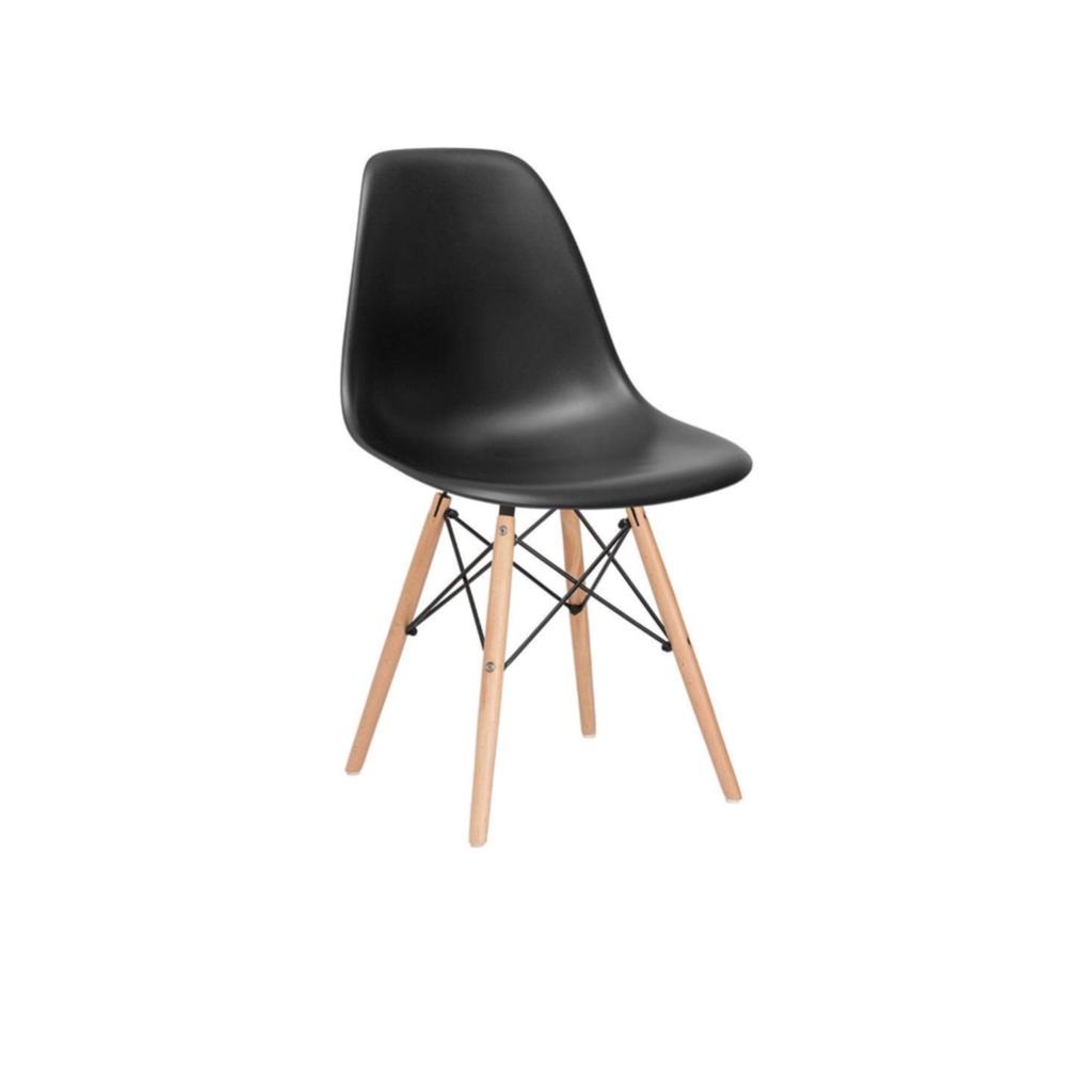 Cadeira Eiffel Pés de Madeira Design Moderno Vár