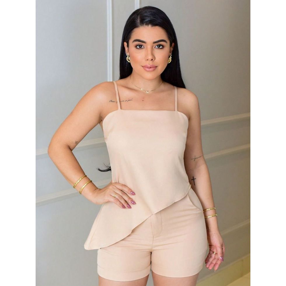 Regata Assimétrica Feminina Moderna Bico Diagonal