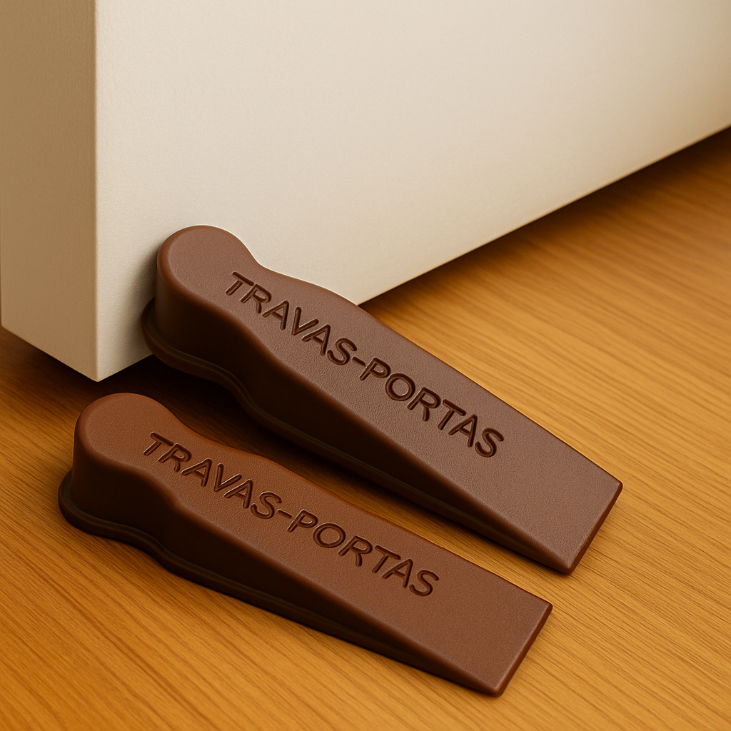 Kit 2 Trava Portas Com Fixação Antiderrapante De