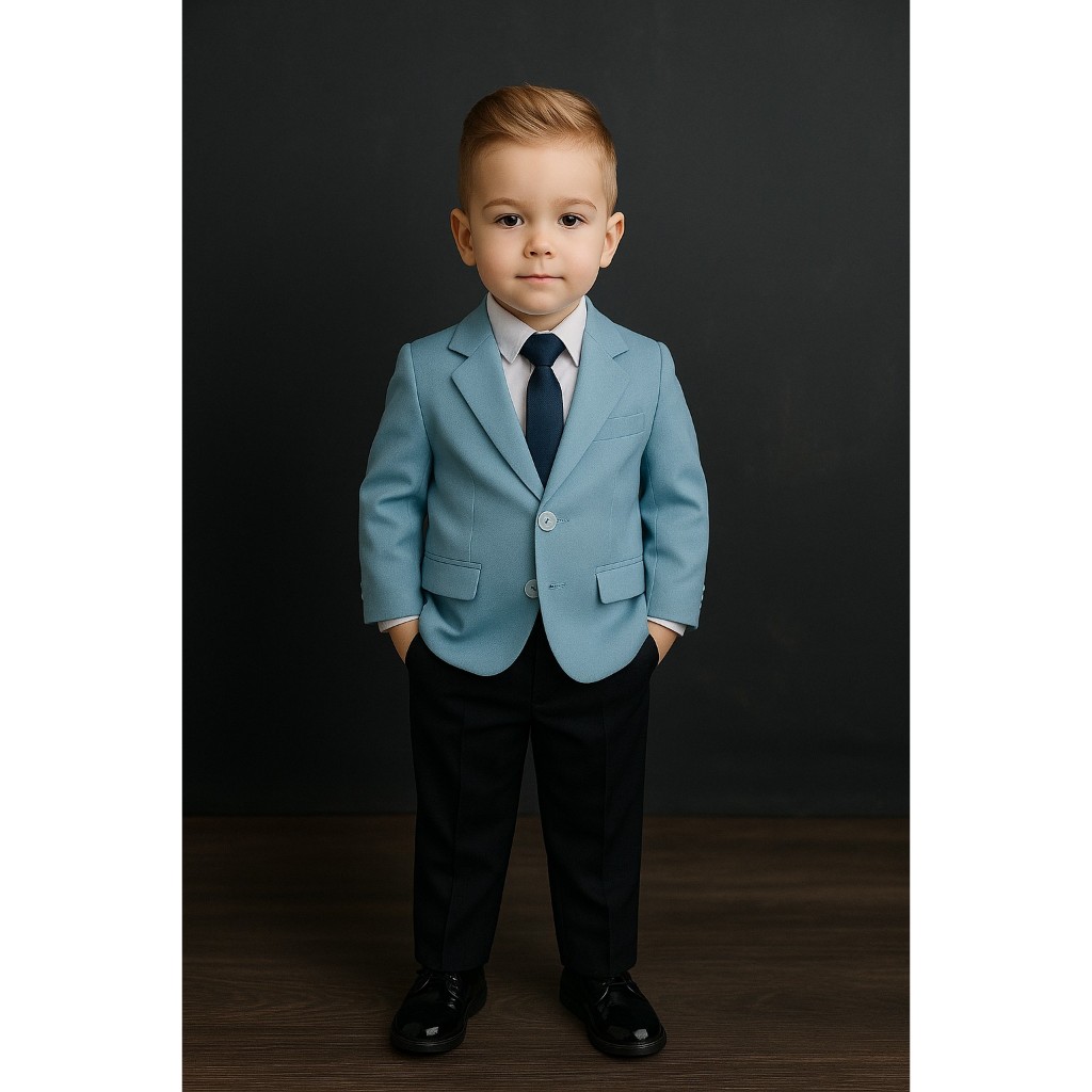 Conjunto Social Infantil Masculino com Blazer Azul