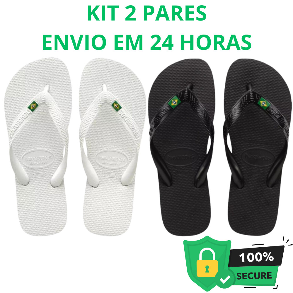 Dois Pares Chinelo Havanias Masculino Feminino Ori