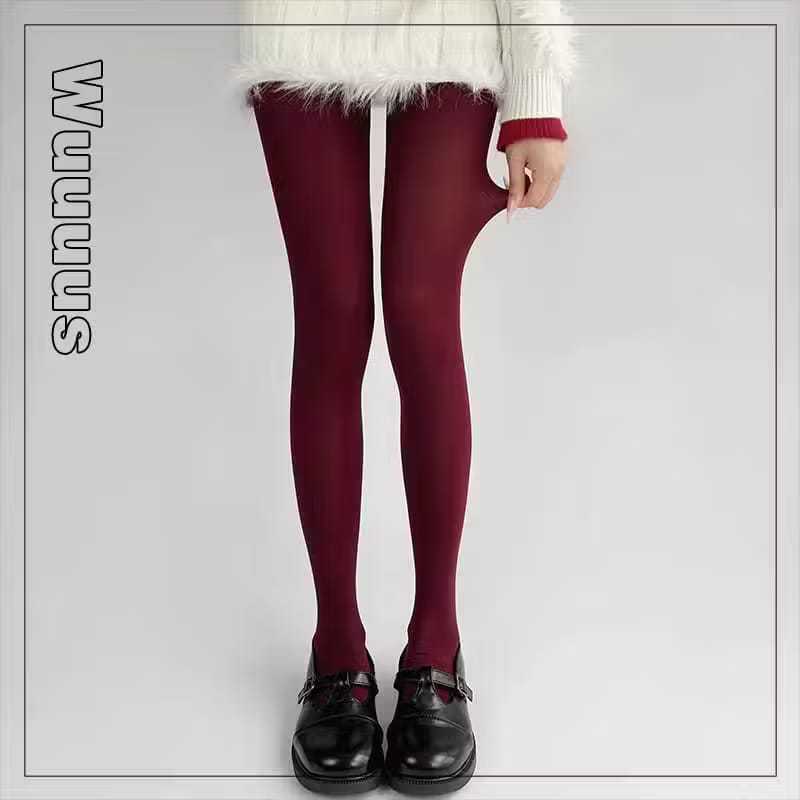 Meia Calça Feminina Vinho/Azul-marinho Bordô Fio