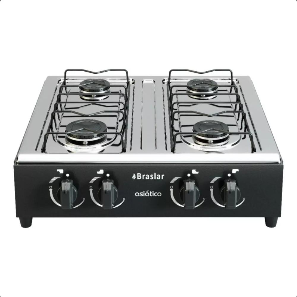 Fogão Cooktop De Mesa Portátil A Gás 4 Bocas Br