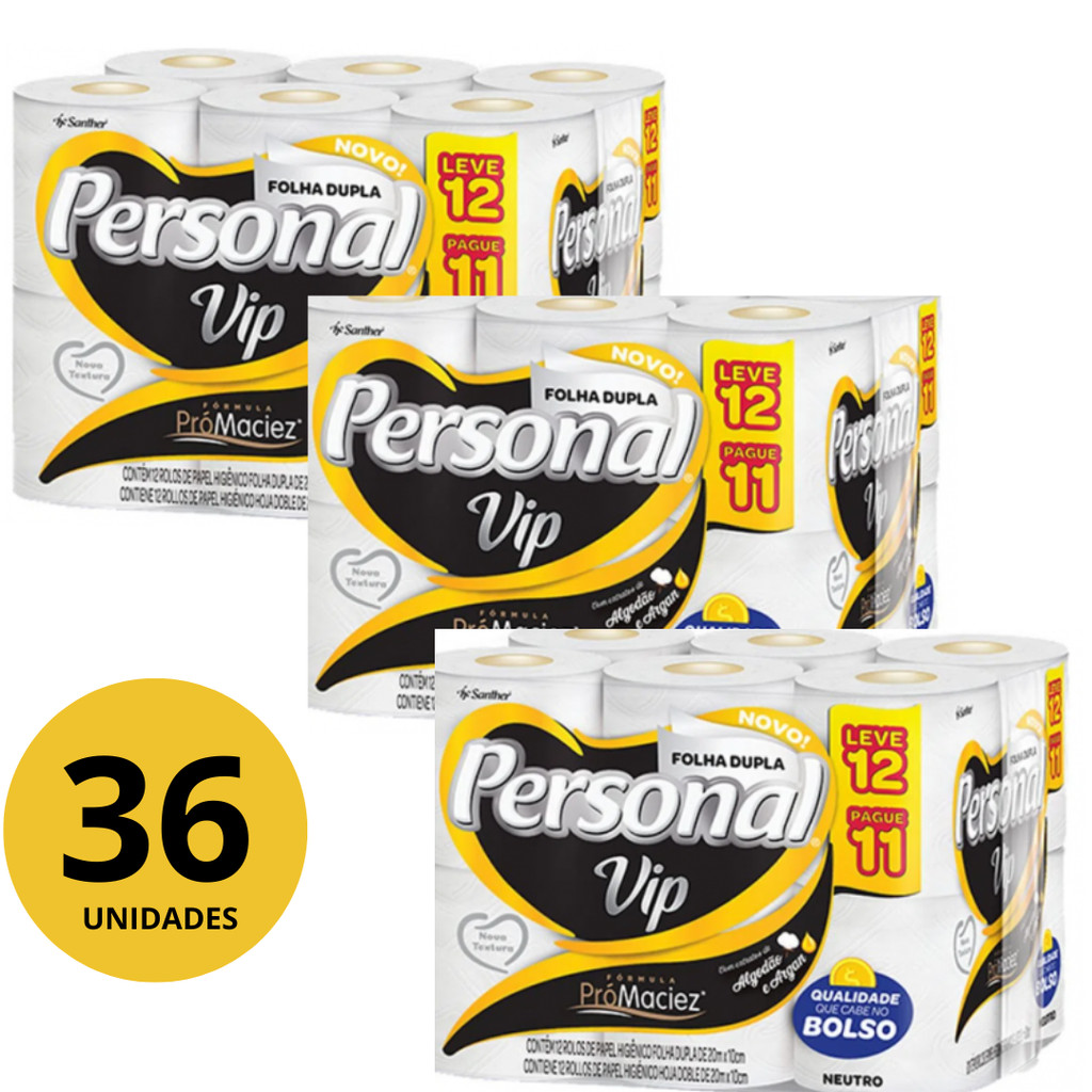 PACOTE Papel Higiênico Personal VIP Folha Dupla N