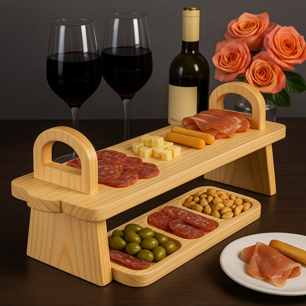 Tabua De Frios Petisqueira Madeira Pinus Servir Po