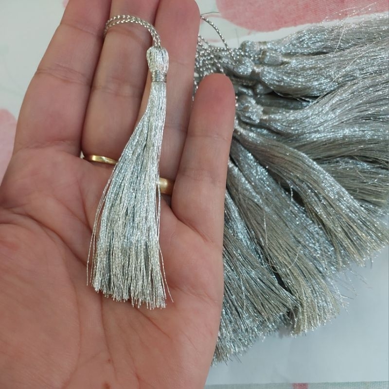 Tassel Prata 7cm – 10 unidades