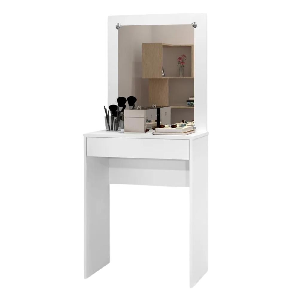 Penteadeira Sofie Com Espelho 1 Gaveta  Branco