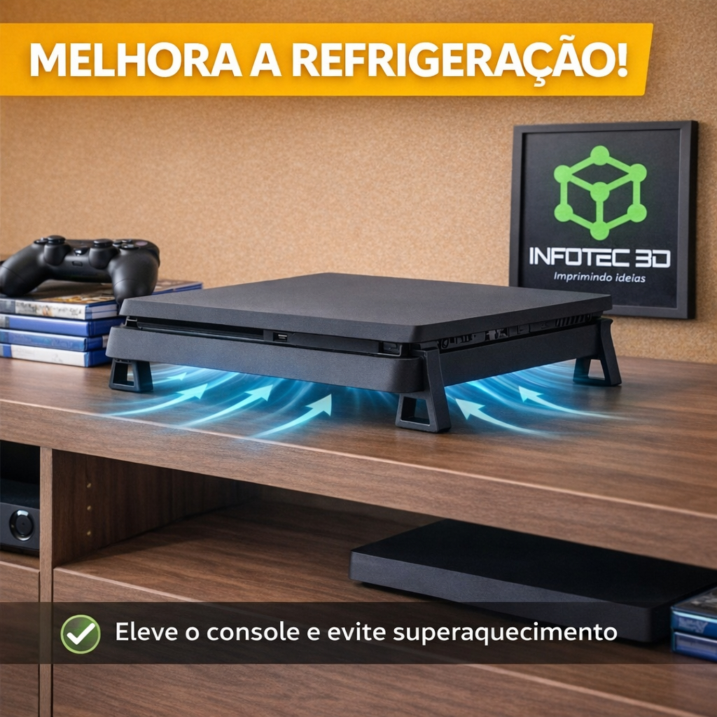 Kit 4 Suporte Pezinho Console Playstation Ps4 Slim