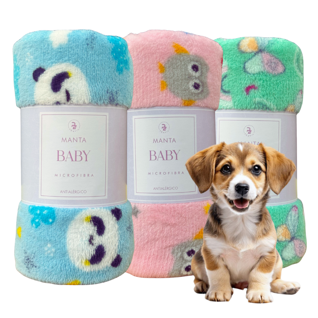 1 Manta Mantinha Pet Cobertor/Coberta Microfibra S