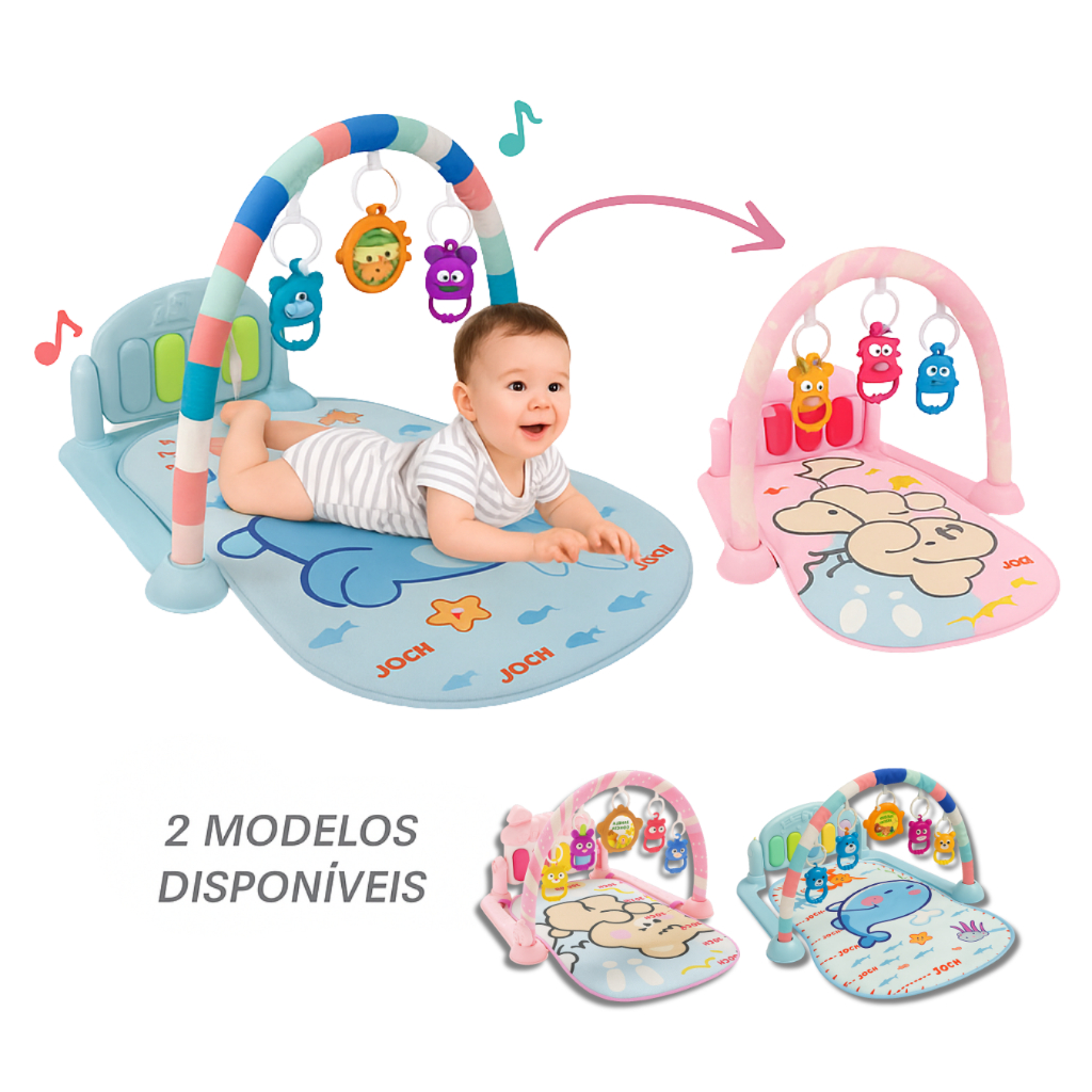 Tapete de atividades bebê inafntil teclado musica