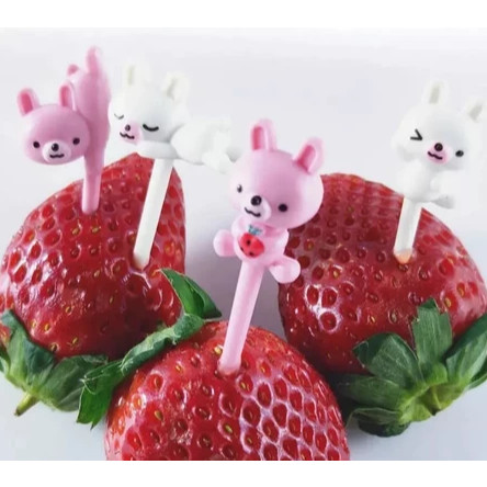 kit com 8 pcs Mini Garfo/Palito Lanche De Desenho 