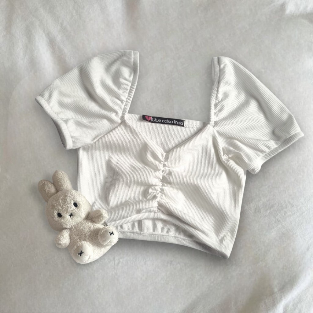 Cropped Branca, roxo, salmon e preto, infantil e j