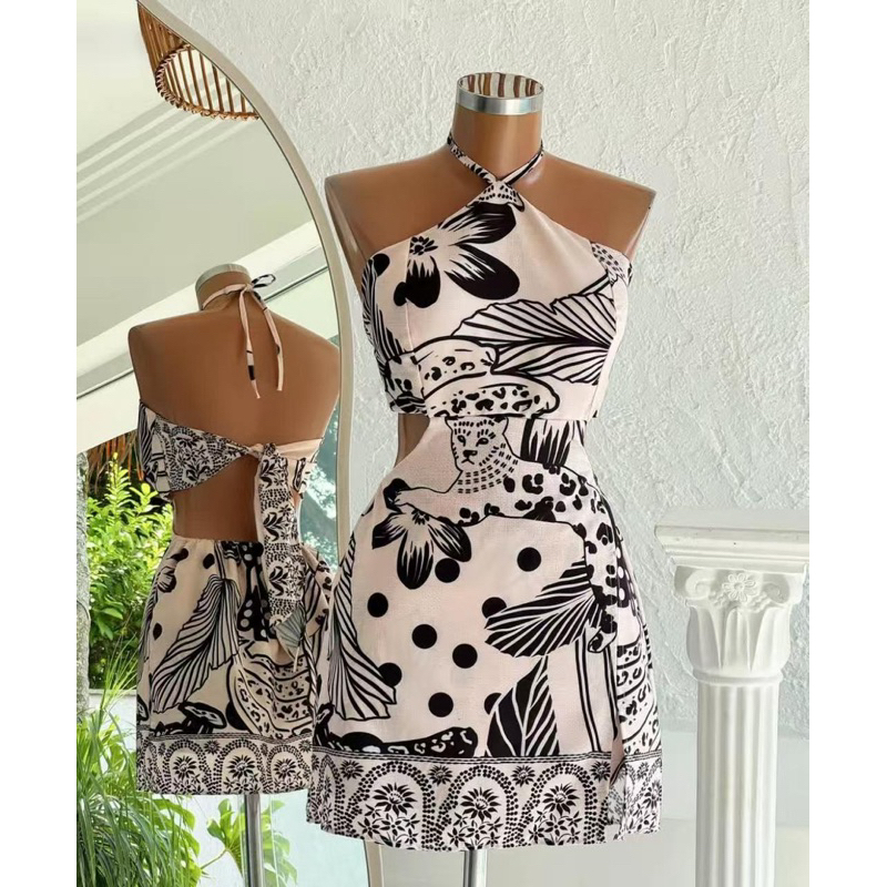 2025 macacão estampado feminino vestido solto ten