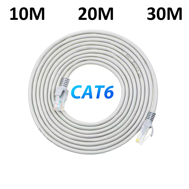 Cabo Ethernet CAT6E 10/20/30M | Conector Banhado a
