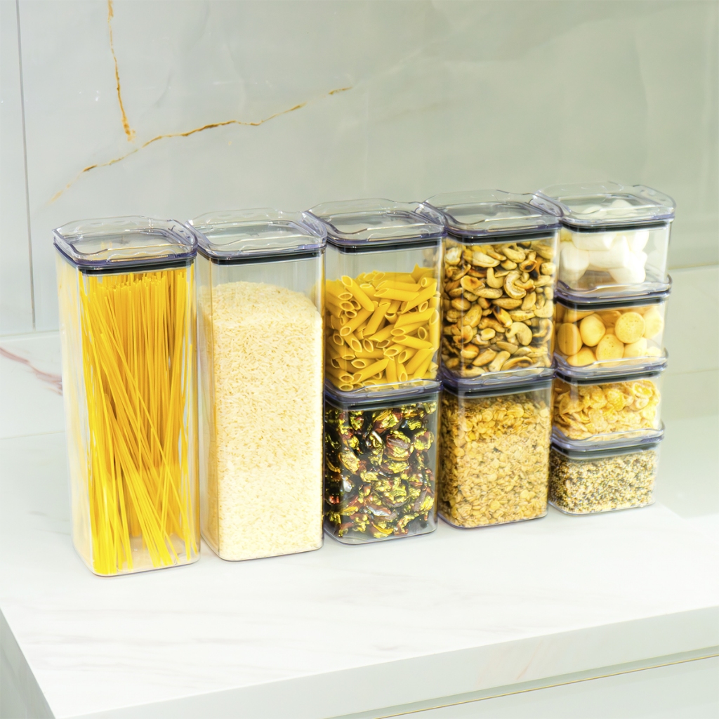 Kit 10 Organizadores Pote Hermético Empilhável e