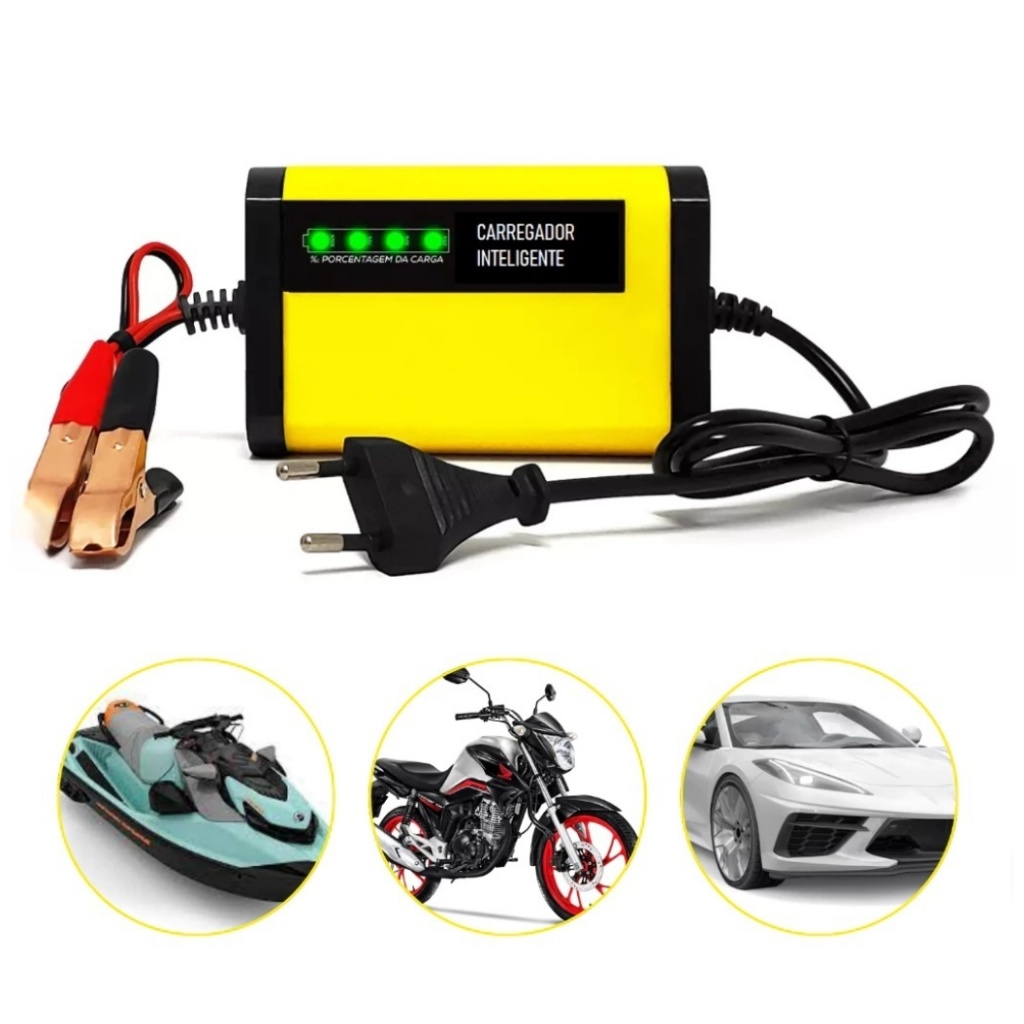 Carregador de Baterias Automotivo E Motos 12v Inte