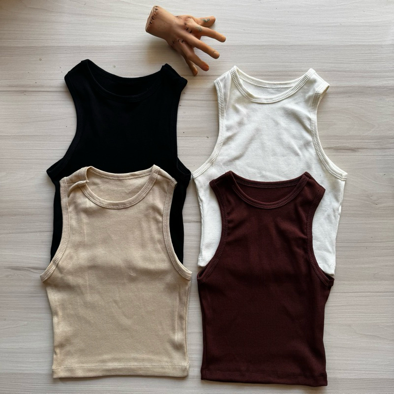 Kit 4 Cropped Feminino Regata Canelada Regata Femi