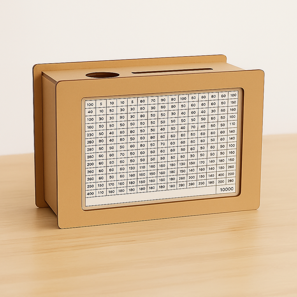 Cofre Desafio Caixa Dinheiro De Madeira Método Ja