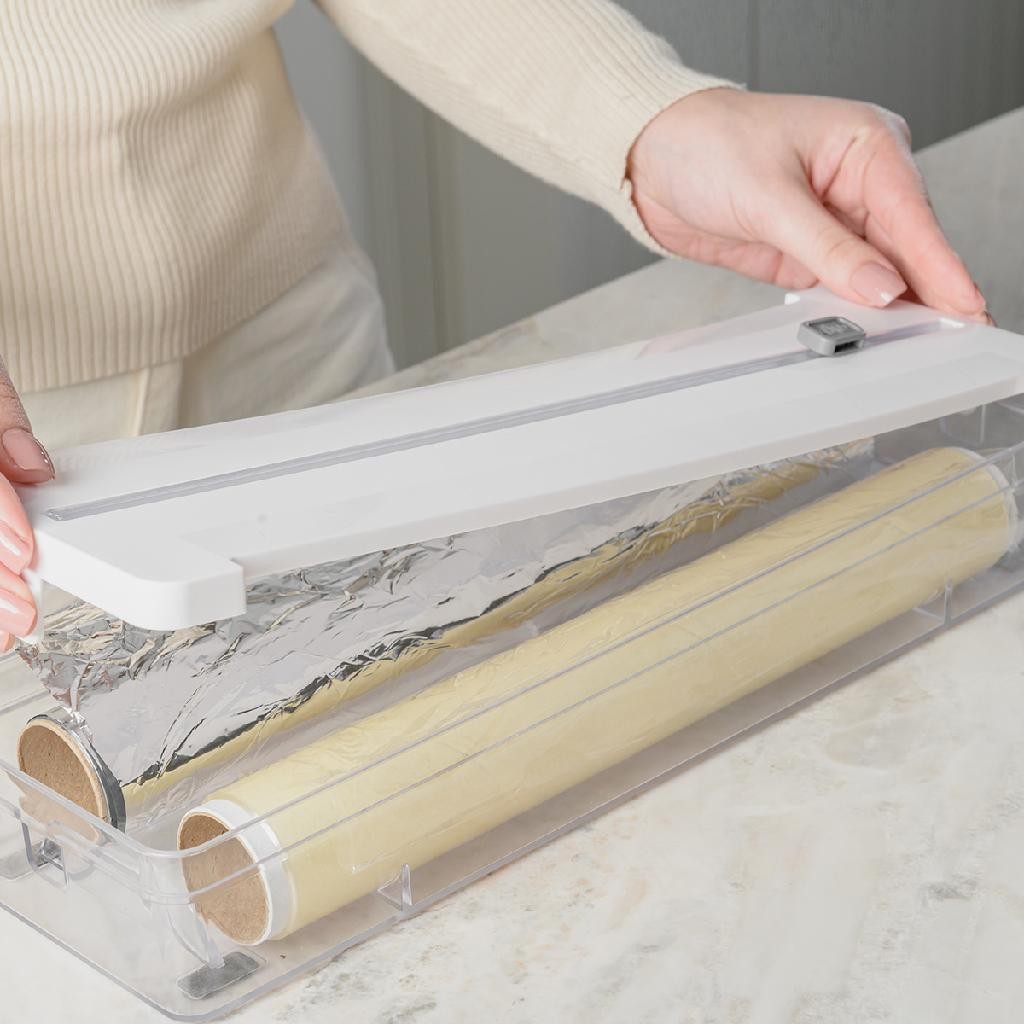 Suporte Organizador e Cortador de Rolos Clear Bran