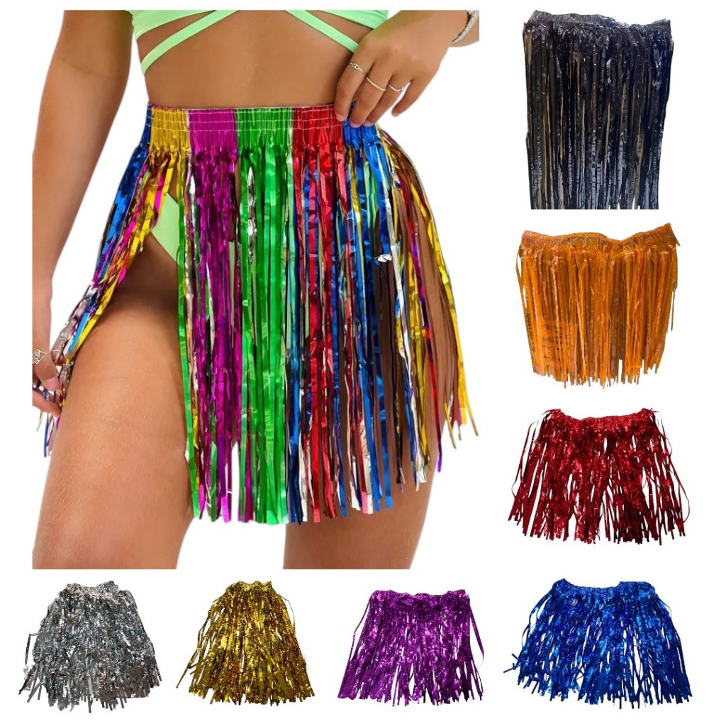 Saia De Fitilho Metalizado Carnaval 40 cm e 60 cm 