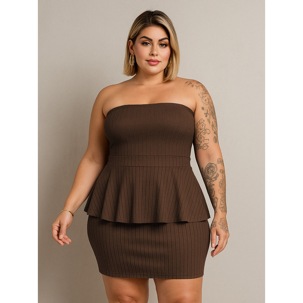 Conjunto Blusa Godê Tomara Que Caia E Saia Curta