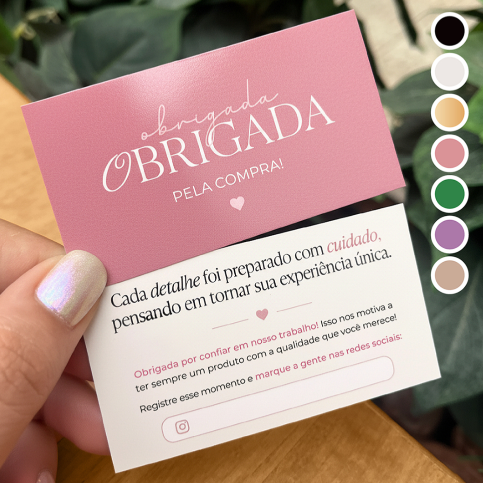 Cartão de Agradecimento ao Cliente – Obriga
