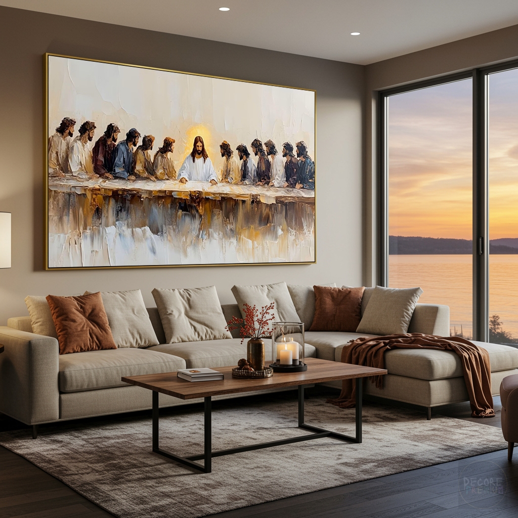 Quadro Decorativo Jesus Santa Ceia Pintura Grande 