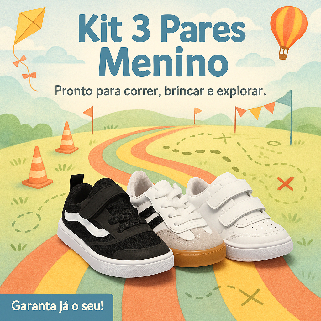 Kit 3 Tênis Bebê Menino  Conforto e Segurança p